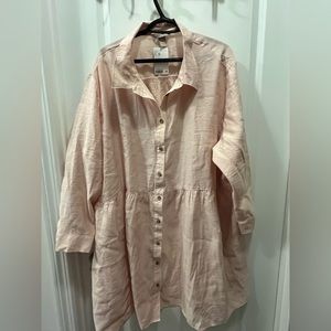 Light pink shirt dress